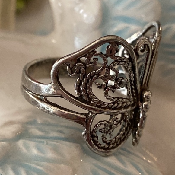 925 sterling silver intricate rope braid butterfly ring - Picture 5 of 12